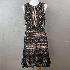 J.O.A Black Lace Peplum Dress